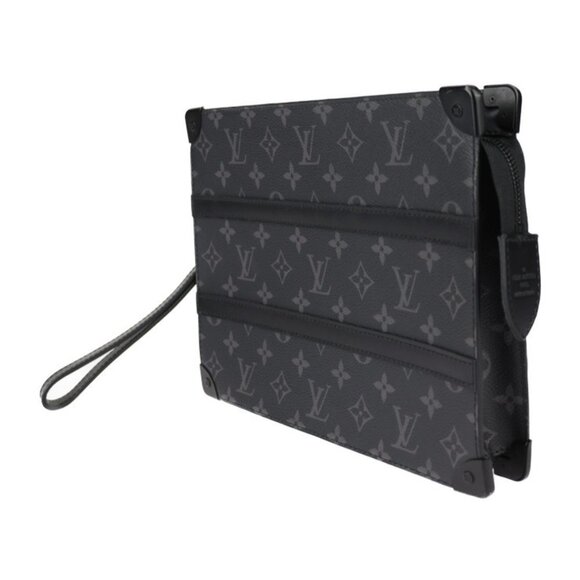 LOUIS VUITTON Black Monogram Leather Pouch - Picture 2 of 10